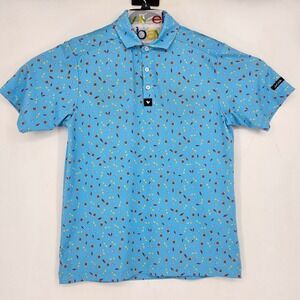 Bad Birdie Polo Shirt‎ Mens Small Boats AOP Golf Performance Short Sleeve